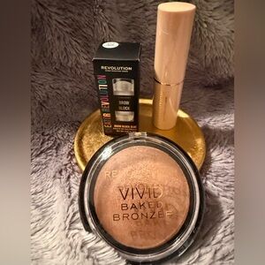 Revolution Beauty Bundle Vivid Baked Bronzer, Brow Gel & FoundationStick